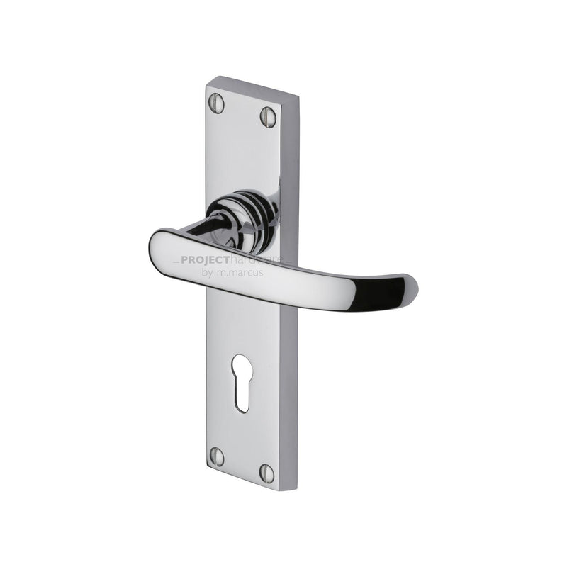 Project Hardware Door Handle Lever Lock Avon Design Polished Chrome finish - PR900-PC - Choice Handles