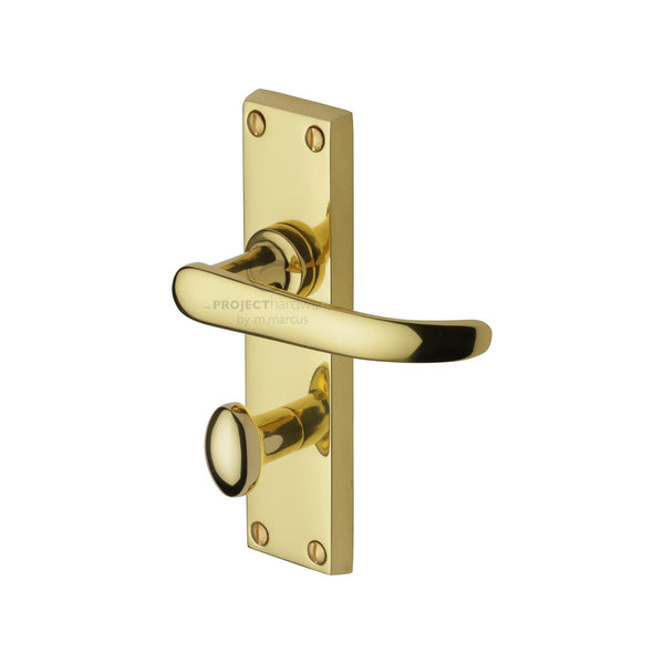 Project Hardware Door Handle for Bathroom Avon Design Polished Brass finish - PR920-PB - Choice Handles