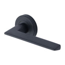 Heritage Brass Door Handle Lever Latch on Round Rose Pyramid Design Matt Black finish
 - PYD3535-BKMT - Choice Handles