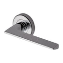 Heritage Brass Door Handle Lever Latch on Round Rose Pyramid Design Polished Chrome finish - PYD3535-PC - Choice Handles