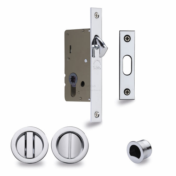 Sliding Lock with Round Privacy Turns Polished Chrome&nbsp;Finish
 - RD2308-50-PC