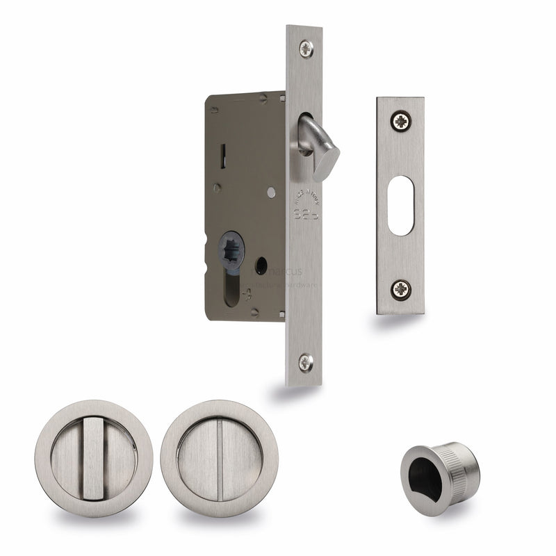 Sliding Lock with Round Privacy Turns Satin Nickel
 - RD2308-40-SN