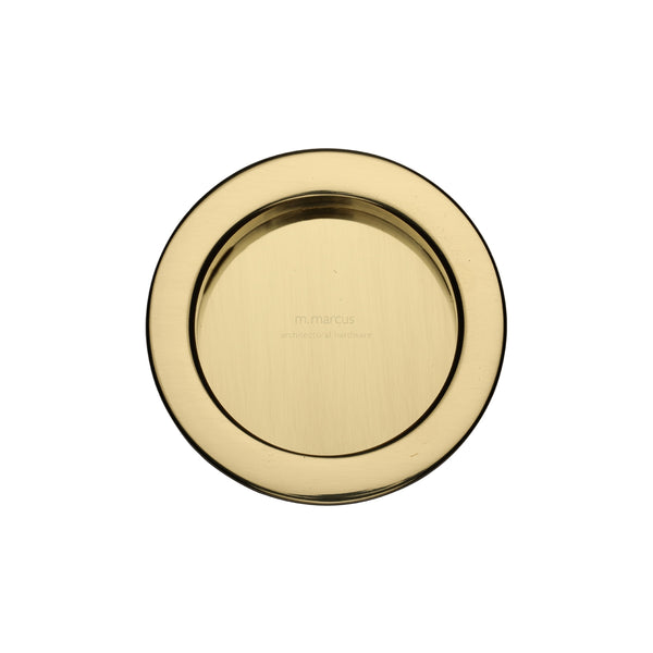 Sliding Round Flush Pull Pair Polished Brass
 - RD2322-PB - Choice Handles