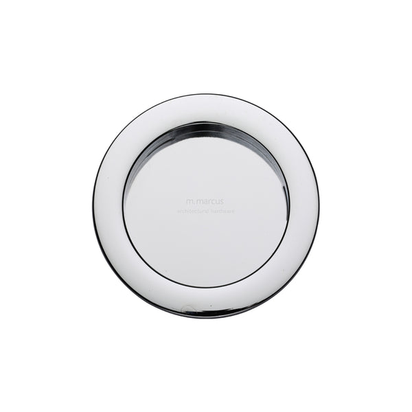 Sliding Round Flush Pull Pair Polished Chrome
 - RD2322-PC - Choice Handles
