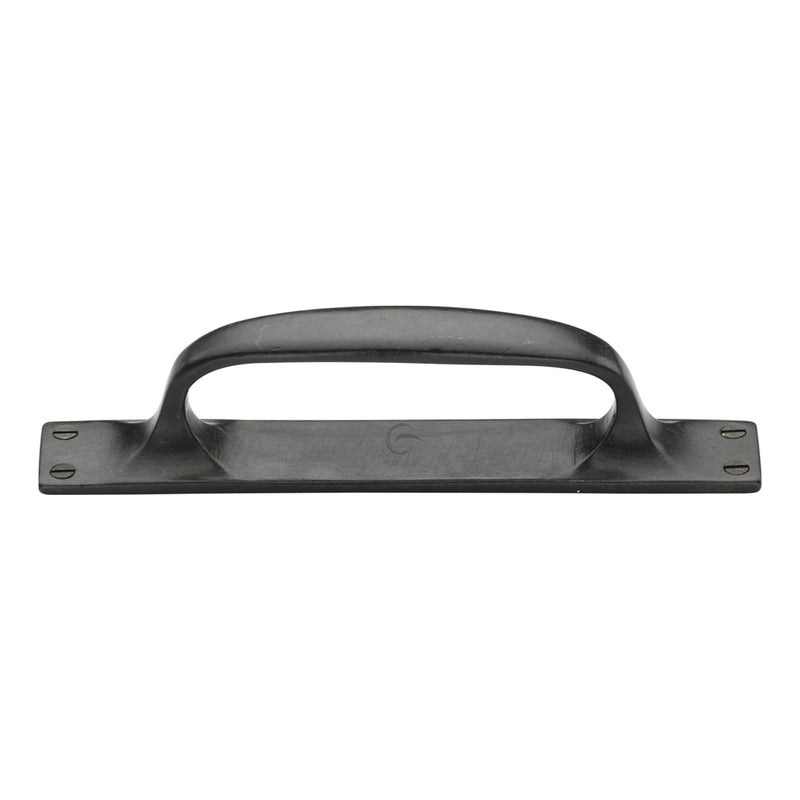 Rustic Dark Bronze Cabinet Pull Handle On Plate 228mm - RDB1142 228 - Choice Handles