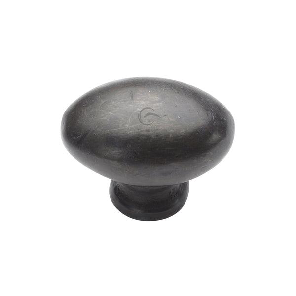 Rustic Dark Bronze Cabinet Knob Oval Design 32mm - RDB118 32 - Choice Handles