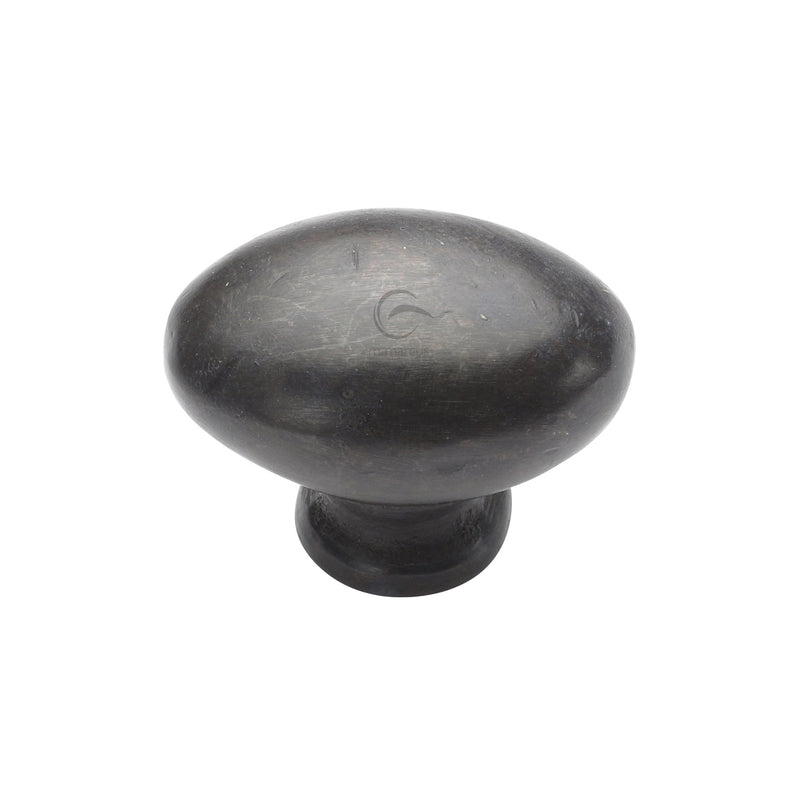 Rustic Dark Bronze Cabinet Knob Oval Design 32mm - RDB118 32 - Choice Handles