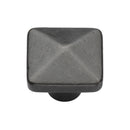 Rustic Dark Bronze Cabinet Knob Square Pyramid Design 32mm - RDB390 32 - Choice Handles