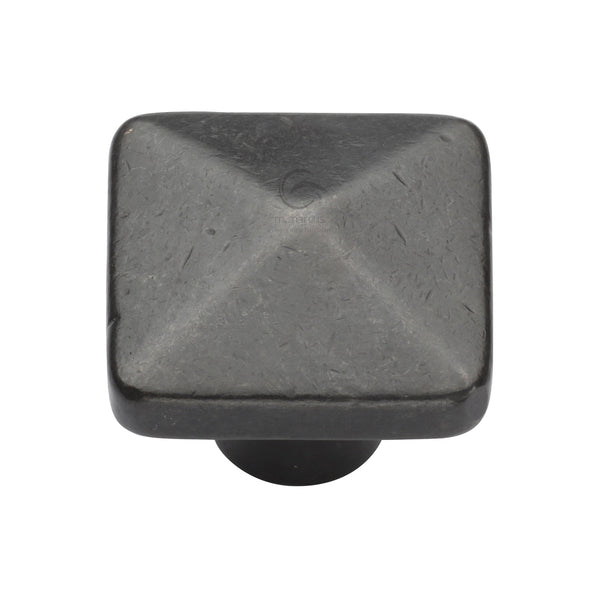 Rustic Dark Bronze Cabinet Knob Square Pyramid Design 38mm - RDB390 38 - Choice Handles