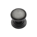 Rustic Dark Bronze Cabinet Knob Round Design on Plate 25mm - RDB613 25 - Choice Handles