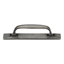 Rustic Pewter Cabinet Pull Handle On Plate 228mm - RPW1142 228 - Choice Handles