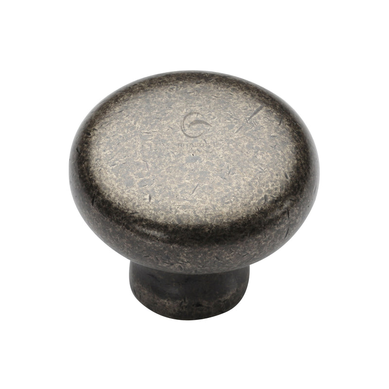 Rustic Pewter Cabinet Knob Round Design 38mm - RPW117 38 - Choice Handles