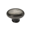 Rustic Pewter Cabinet Knob Oval Design 32mm - RPW118 32 - Choice Handles