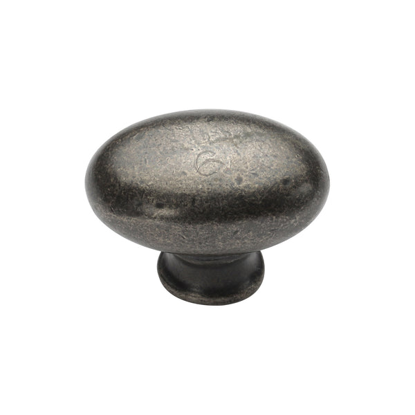 Rustic Pewter Cabinet Knob Oval Design 32mm - RPW118 32 - Choice Handles