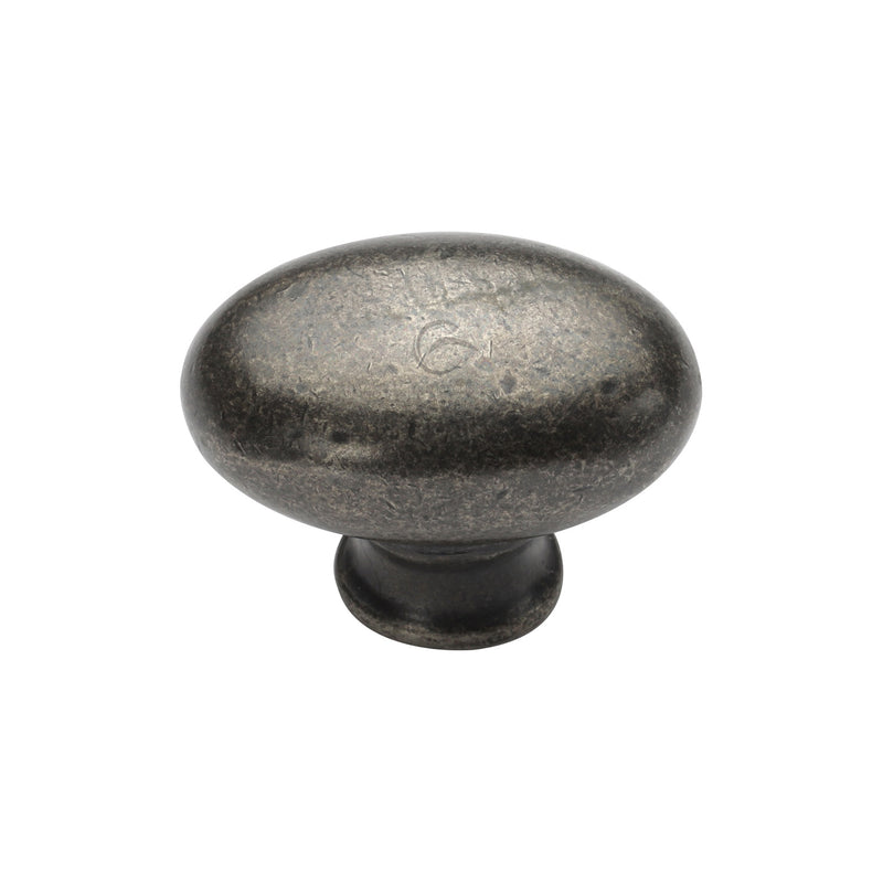 Rustic Pewter Cabinet Knob Oval Design 32mm - RPW118 32 - Choice Handles