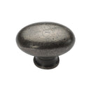 Rustic Pewter Cabinet Knob Oval Design 38mm - RPW118 38 - Choice Handles