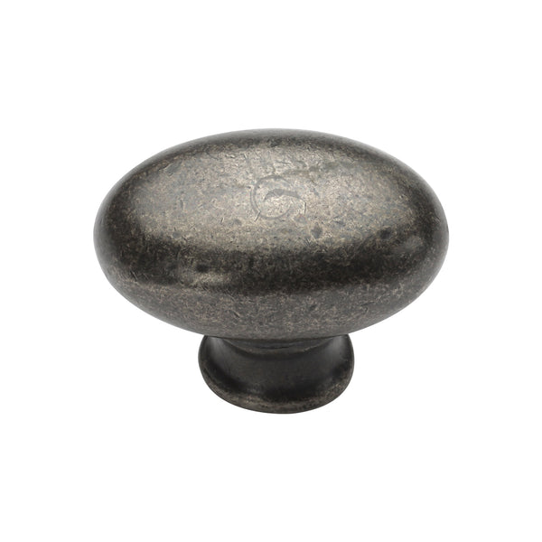 Rustic Pewter Cabinet Knob Oval Design 38mm - RPW118 38 - Choice Handles