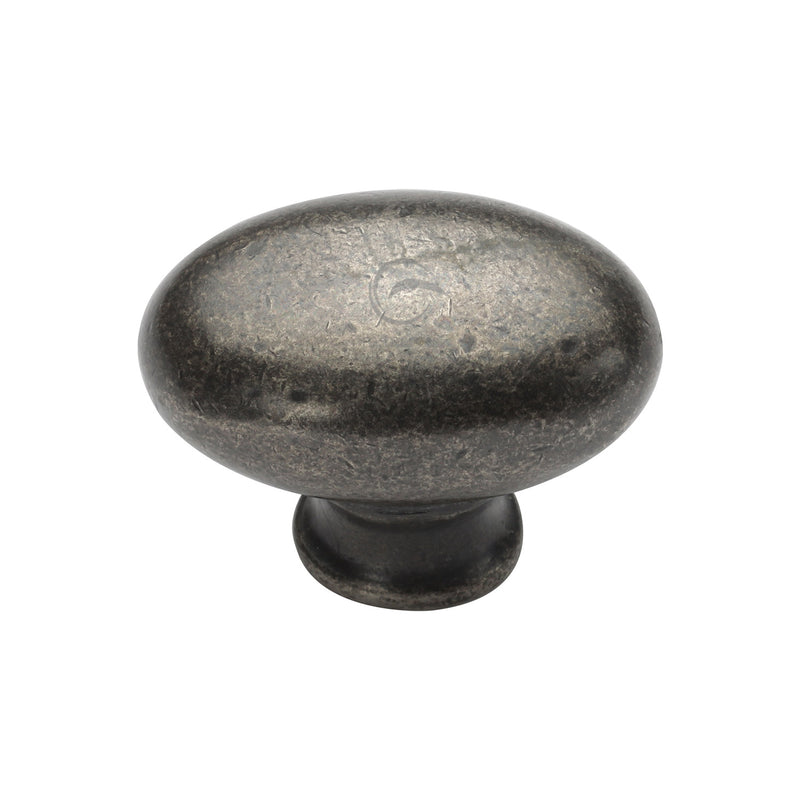 Rustic Pewter Cabinet Knob Oval Design 38mm - RPW118 38 - Choice Handles