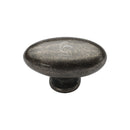Rustic Pewter Cabinet Knob Oval Design 50mm Pewter Finish
 - RPW118 50 - Choice Handles
