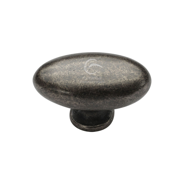 Rustic Pewter Cabinet Knob Oval Design 50mm Pewter Finish
 - RPW118 50 - Choice Handles