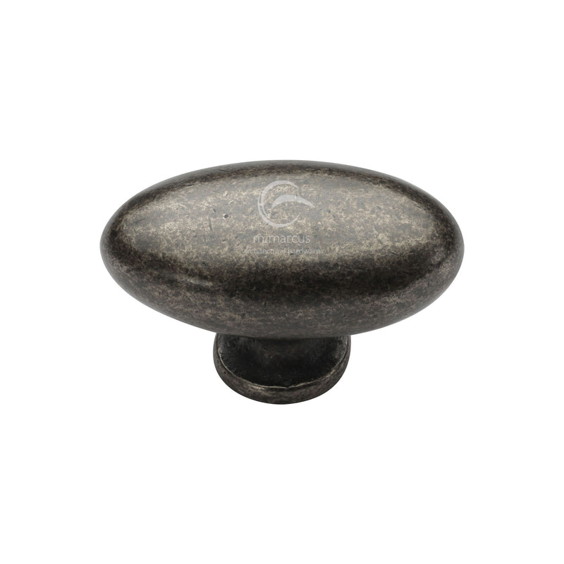 Rustic Pewter Cabinet Knob Oval Design 50mm Pewter Finish
 - RPW118 50 - Choice Handles
