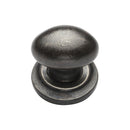Rustic Pewter Cabinet Knob Oval Design on Plate 32mm - RPW179 32 - Choice Handles
