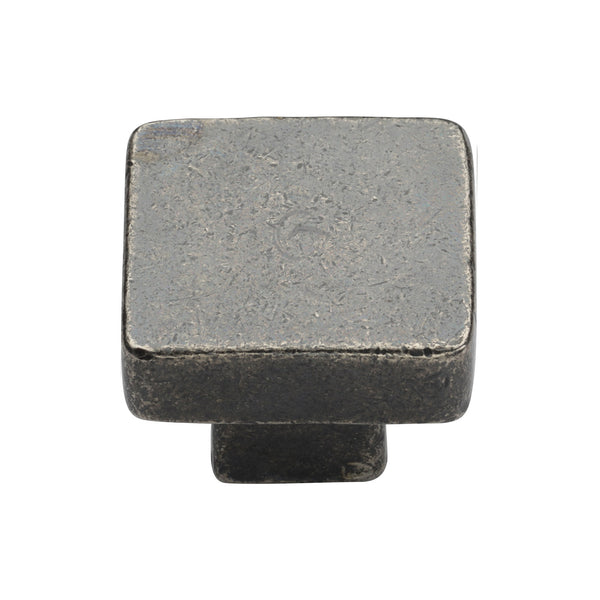 Rustic Pewter Cabinet Knob Square Design 32mm - RPW3674 32 - Choice Handles