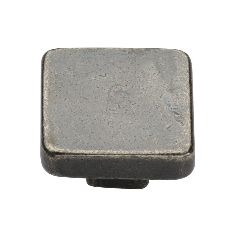 Rustic Pewter Cabinet Knob Square Design 38mm - RPW3674 38 - Choice Handles