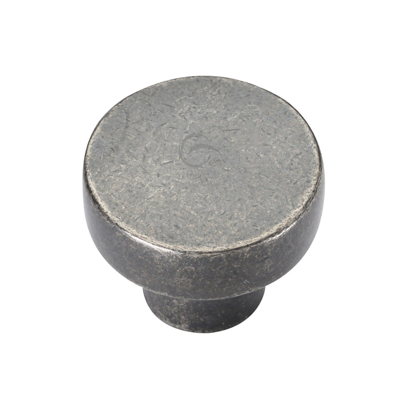 Rustic Pewter Cabinet Knob Round Disc Design 32mm - RPW3880 32 - Choice Handles