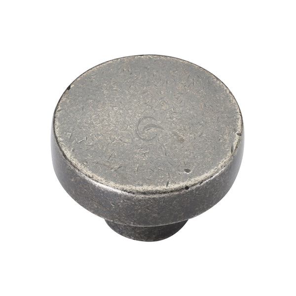 Rustic Pewter Cabinet Knob Round Disc Design 38mm - RPW3880 38 - Choice Handles