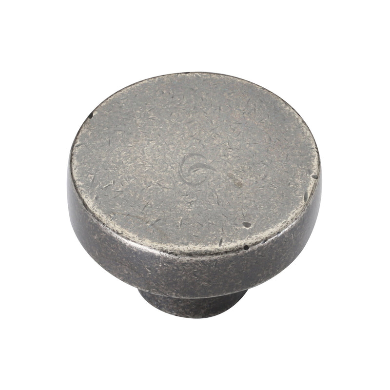Rustic Pewter Cabinet Knob Round Disc Design 38mm - RPW3880 38 - Choice Handles