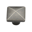 Rustic Pewter Cabinet Knob Square Pyramid Design 32mm - RPW390 32 - Choice Handles