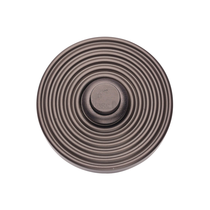 Heritage Brass Reeded Bell Push Matt Bronze finish - FB350 - Choice Handles