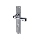 Heritage Brass Charlbury Reeded Lever Lock Polished Chrome finish - RR3000-PC - Choice Handles