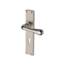 Heritage Brass Charlbury Reeded Lever Lock Satin Nickel finish - RR3000-SN - Choice Handles
