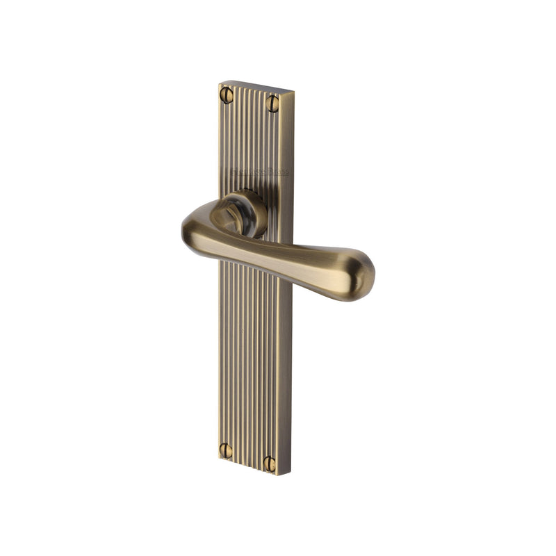 Heritage Brass Charlbury Reeded Lever Latch Antique Brass finish - RR3010-AT - Choice Handles