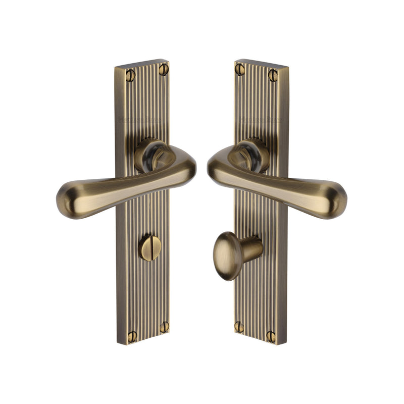 Heritage Brass Charlbury Reeded Bathroom Set Antique Brass finishUK Design Registration Number 6202494 - RR3030-AT - Choice Handles