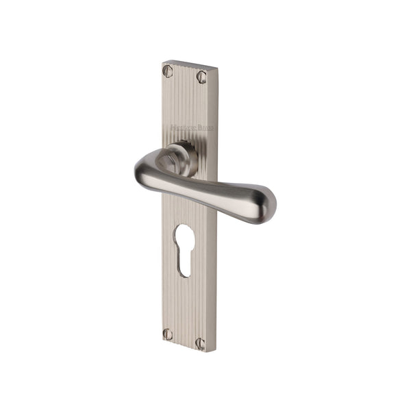 Heritage Brass Charlbury Reeded Euro Profile Satin Nickel finishUK Design Registration Number 6202494 - RR3048-SN - Choice Handles