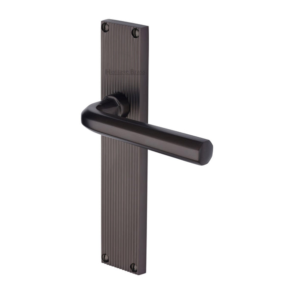 Heritage Brass Octave Reeded Lever Latch Matt Bronze finish - RR3710-MB - Choice Handles