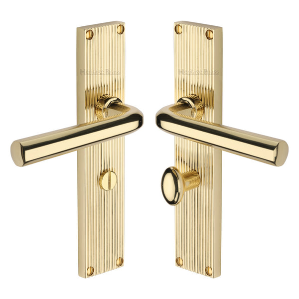 Heritage Brass Octave Reeded Bathroom Set Polished Brass finish - RR3730-PB - Choice Handles