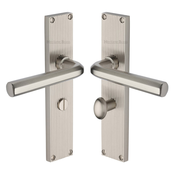Heritage Brass Octave Reeded Bathroom Set Satin Nickel finish - RR3730-SN - Choice Handles