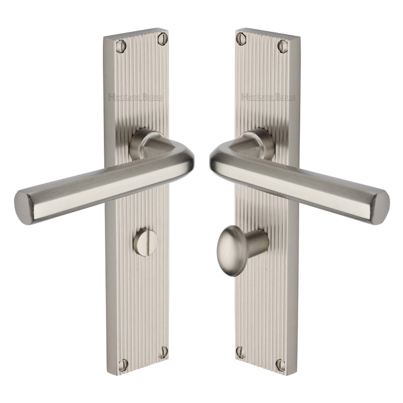 Heritage Brass Octave Reeded Bathroom Set Satin Nickel finish - RR3730-SN - Choice Handles