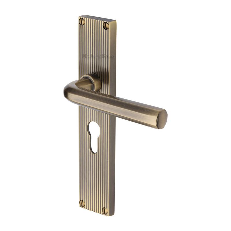 Heritage Brass Octave Reeded Europrofile Antique Brass finish - RR3748-AT - Choice Handles