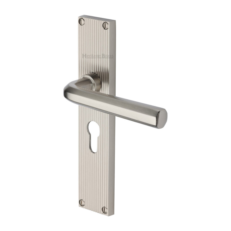 Heritage Brass Octave Reeded Europrofile Satin Nickel finishUK Design Registration Number 6234528 - RR3748-SN - Choice Handles