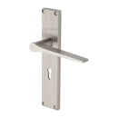 Heritage Brass Gio Reeded Lever Lock Satin Nickel finish- RR4700-SN - Choice Handles