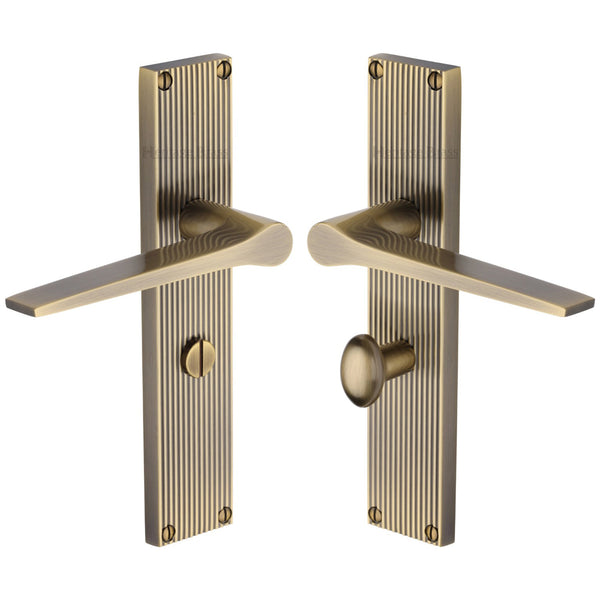 Heritage Brass Gio Reeded Bathroom set Antique Brass finish- RR4730-AT - Choice Handles