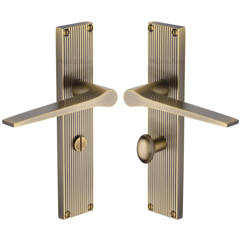Heritage Brass Gio Reeded Bathroom set Antique Brass finish- RR4730-AT - Choice Handles