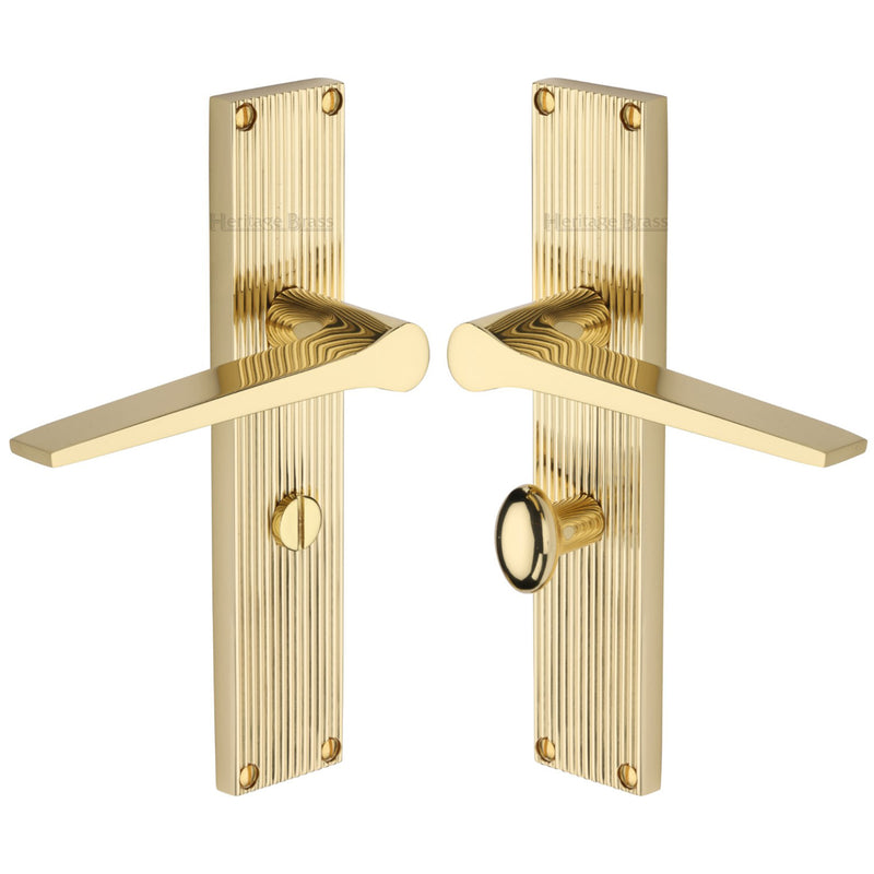 Heritage Brass Gio Reeded Bathroom set Polished Brass finish- RR4730-PB - Choice Handles