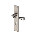 Heritage Brass Roma Reeded Lever Lock Satin Nickel finishUK Design Registration Number 6234525 - RR6000-SN - Choice Handles