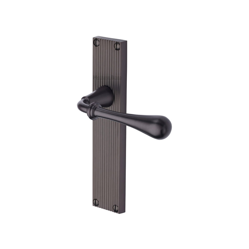 Heritage Brass Roma Reeded Lever Latch Matt Bronze finish- RR6010-MB - Choice Handles